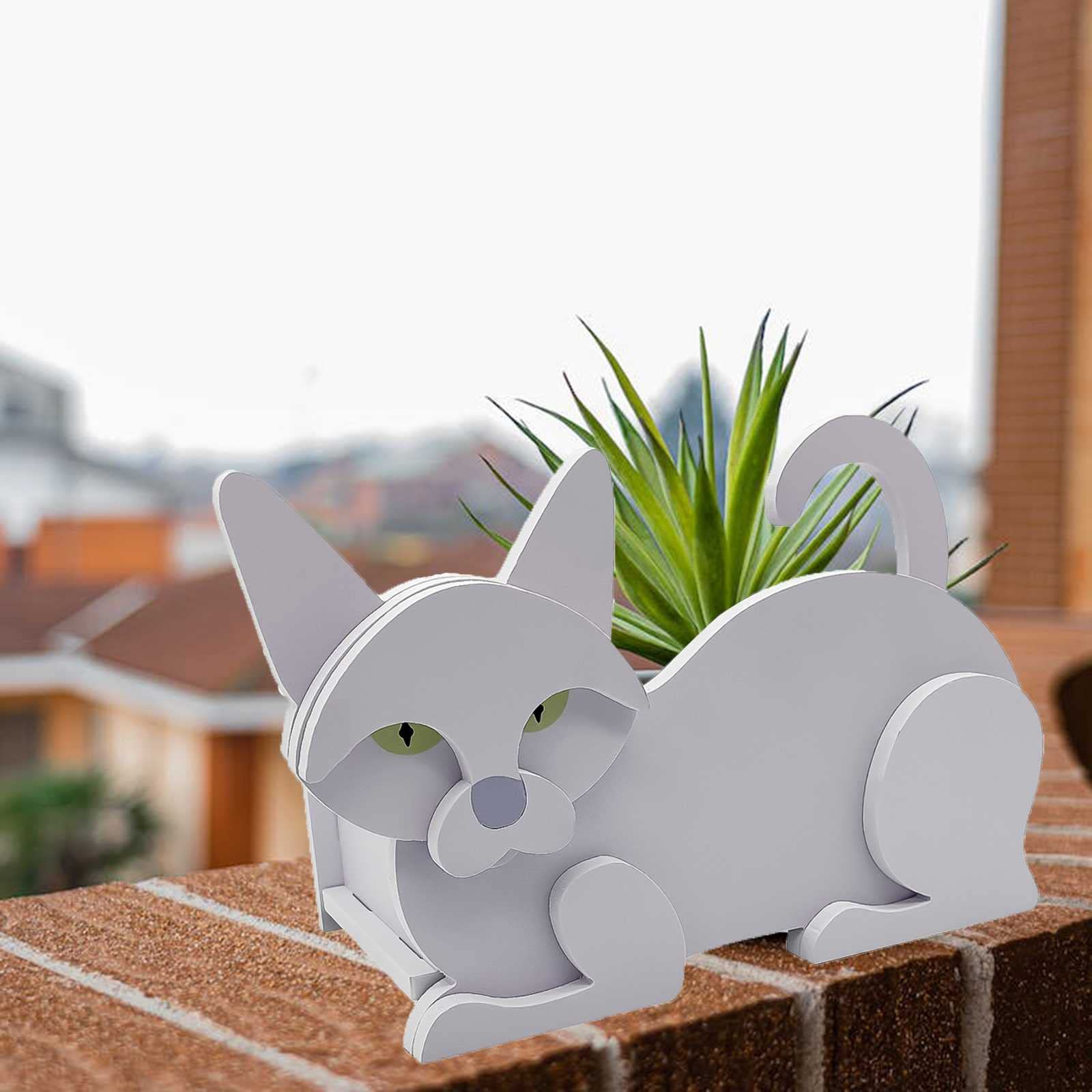 フ*ズ様 猫型陶器特大プランター 楽天市場】猫の植木鉢 2個セット 多肉鉢 陶器鉢 猫プランター