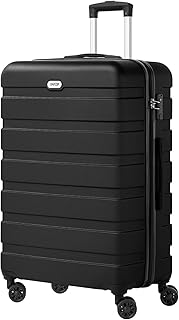 Luggage PC ABS Hardside Lightweight Suitcase with 4 Universal Wheels TSA Lock Checked-Large 28 Inch Black