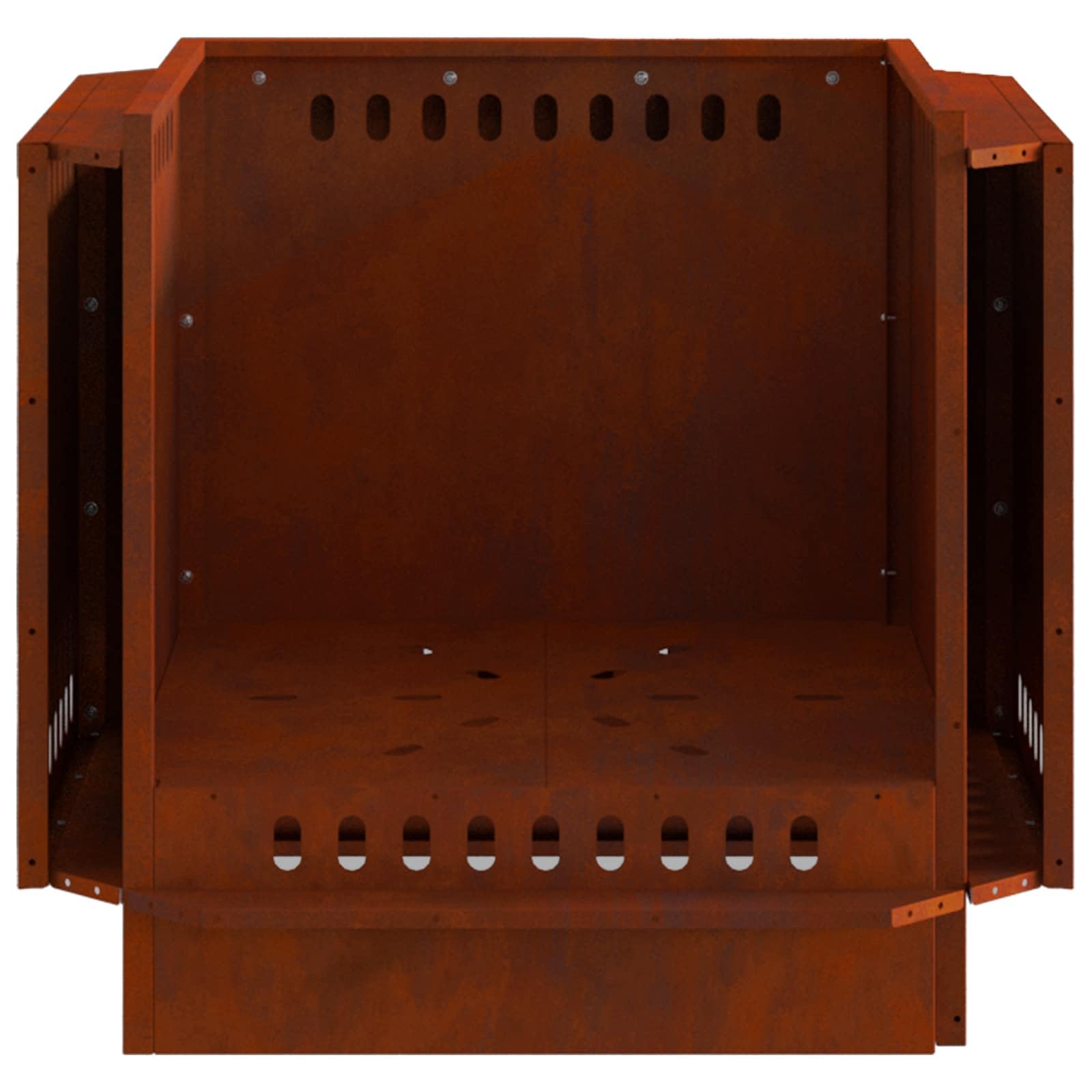 vidaXL Hoguera Sin Humo Marrón 58 x 58 x 51 cm Acero al Carbono, Hogar Moderno, Calentador Resistente para Patio, Chimenea de Jardín, Punto de Encuentro Social