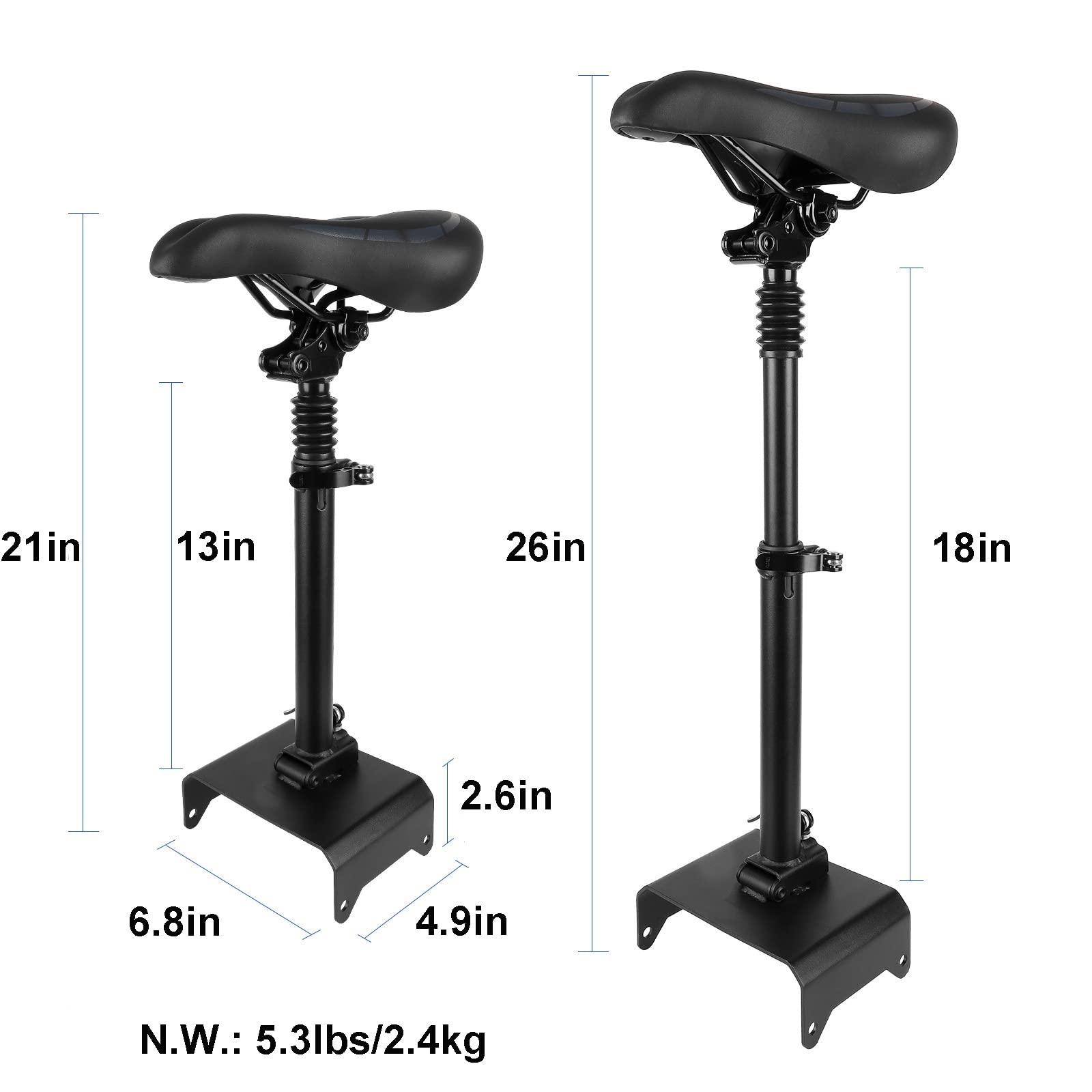 MIMIRACLE Selle de scooter électrique pour Ninebot F Series F20 F25 F30 F40, hauteur réglable absorbant les chocs, accessoires de rechange