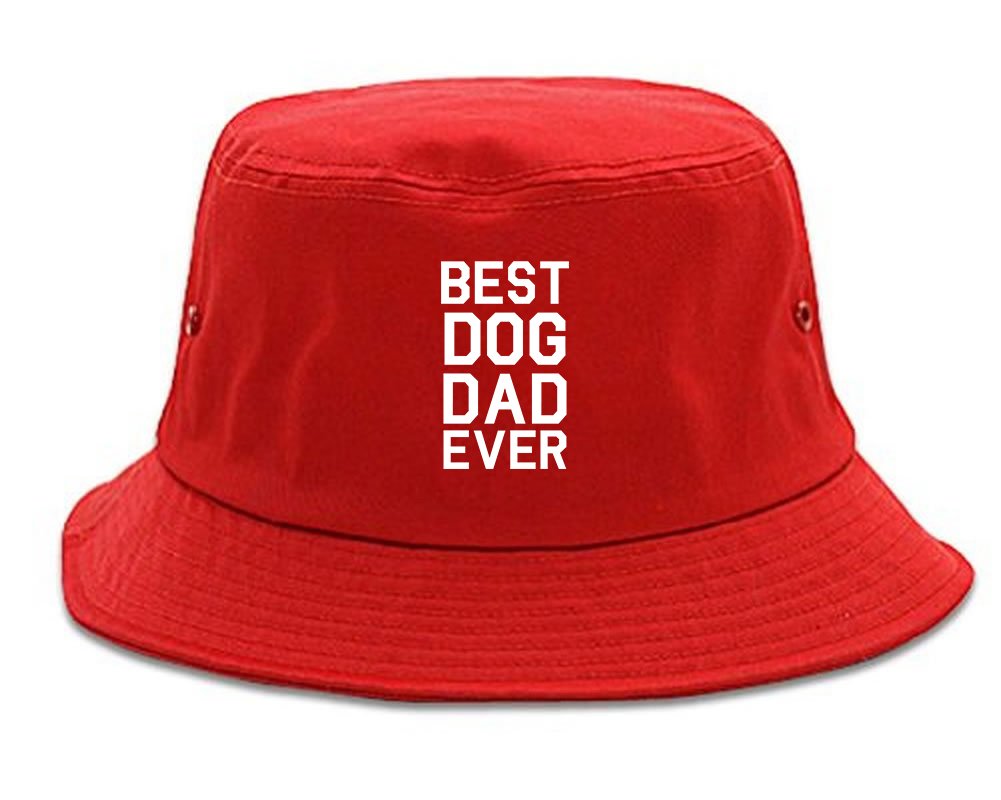 Best Dog Dad Ever Bucket Hat Red