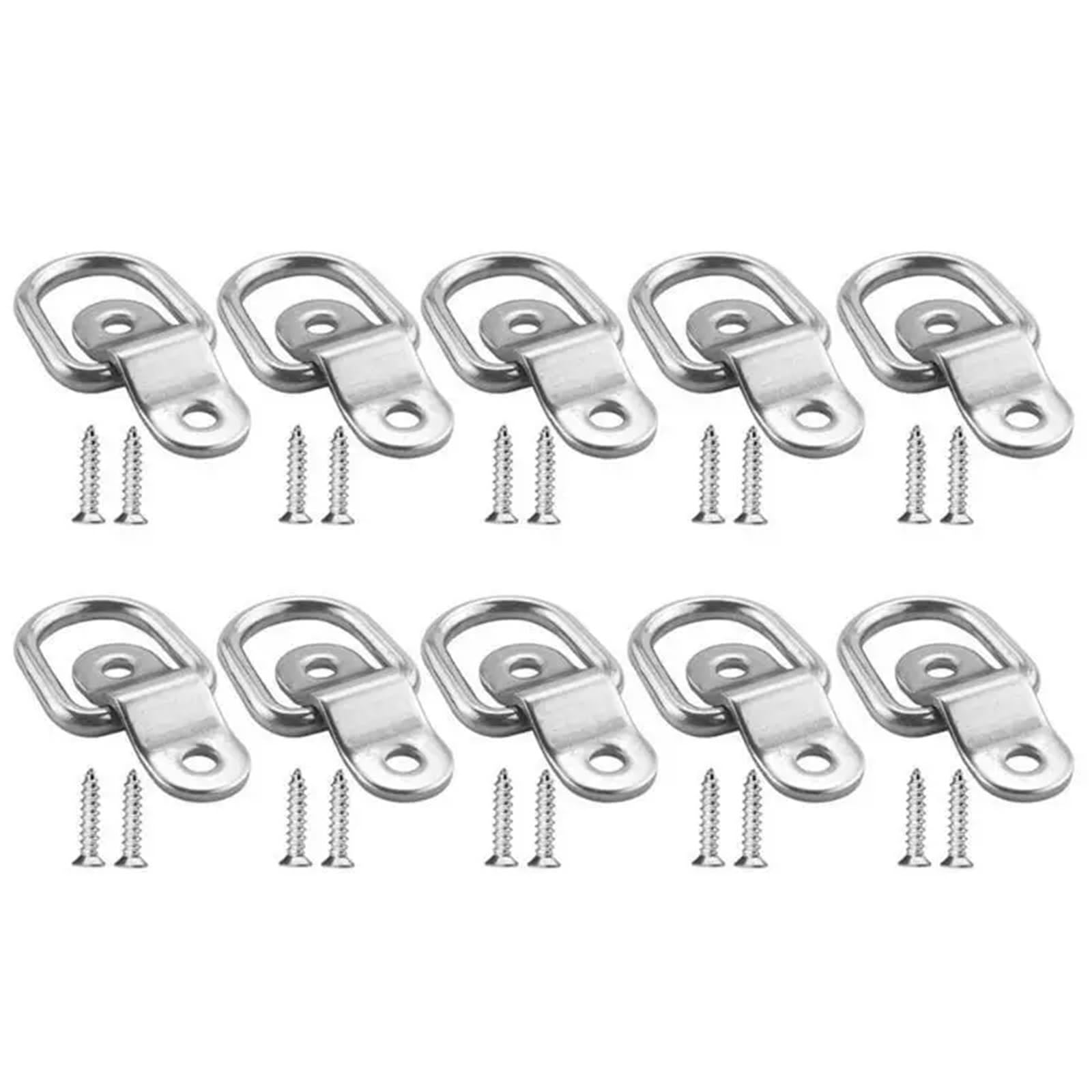 Lot de 20 anneaux d'arrimage en D pour remorque, camion, remorque, camion, remorque, bateau, remorque (noir)