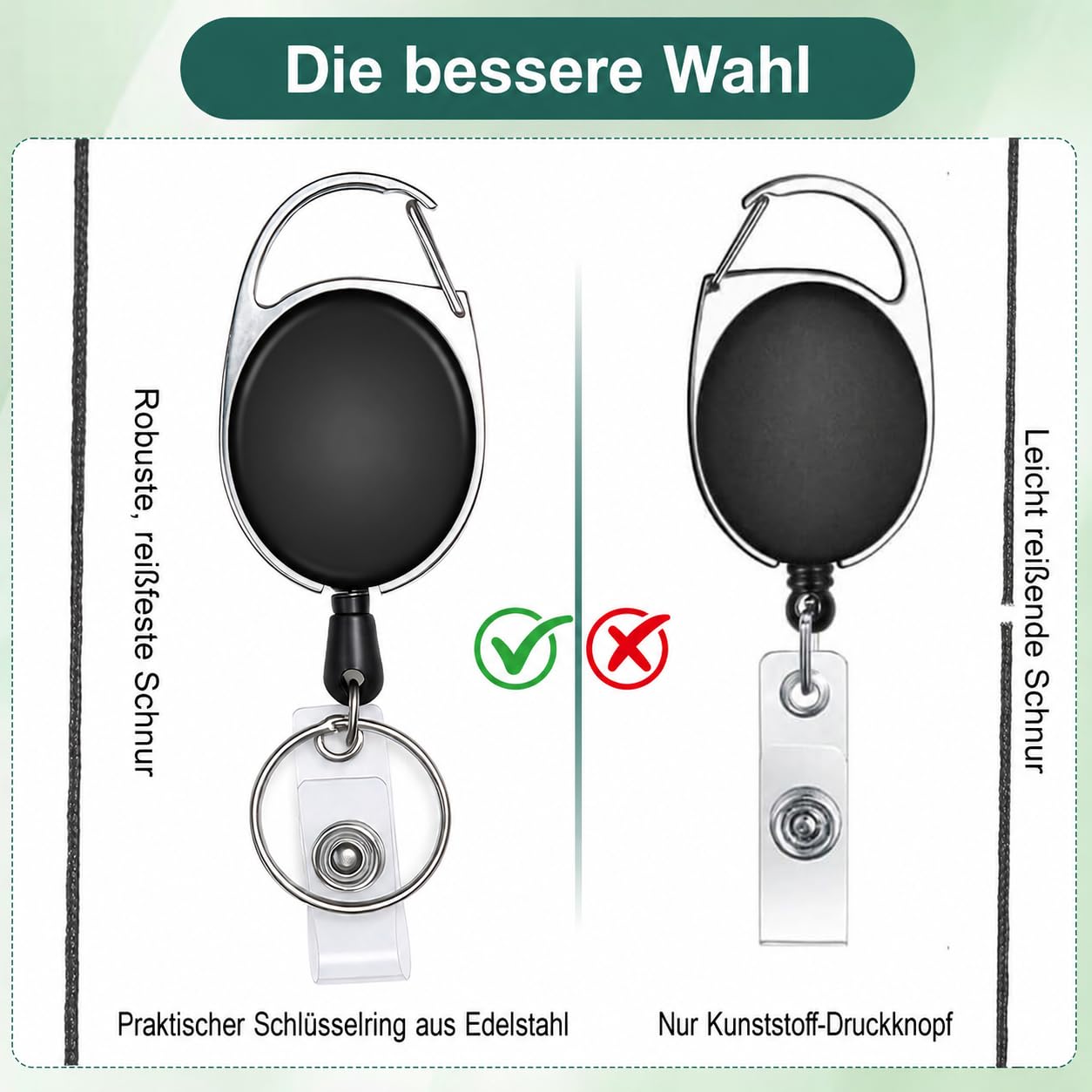 100 Stück Schlüsselanhänger Ausweishalter, Einziehbarer Ausweishalter mit Karabiner, Gürtelclip und Schlüsselring, für Ausweise, Namen Kartenhalter, Schlüsselkarten (65 cm Zugschnur)