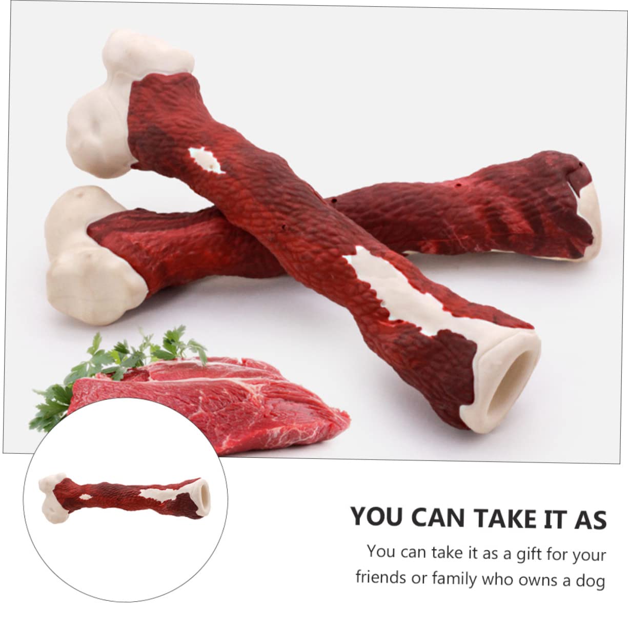 FRCOLOR 2 Huesos masticables para Mascotas Juguete Interactivo para Cachorros en Forma de Hueso Masticar Hueso Juguete Dogman Juguete para Perros Molar Animales pequeños Goma