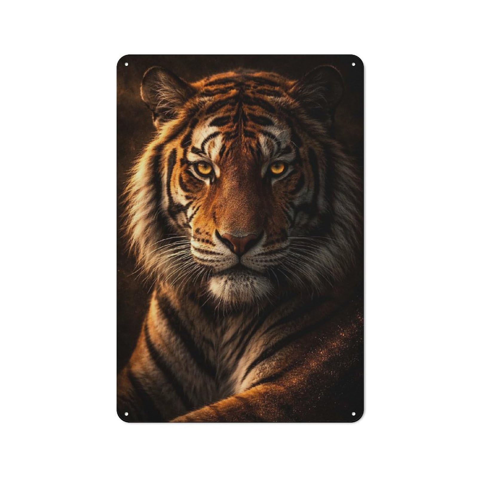 Smart Majestic Tiger Portrait(2) Office Metal Sign 30x20cm, Creative Space Decor for Home Office, Reading Corner Or Bedroom