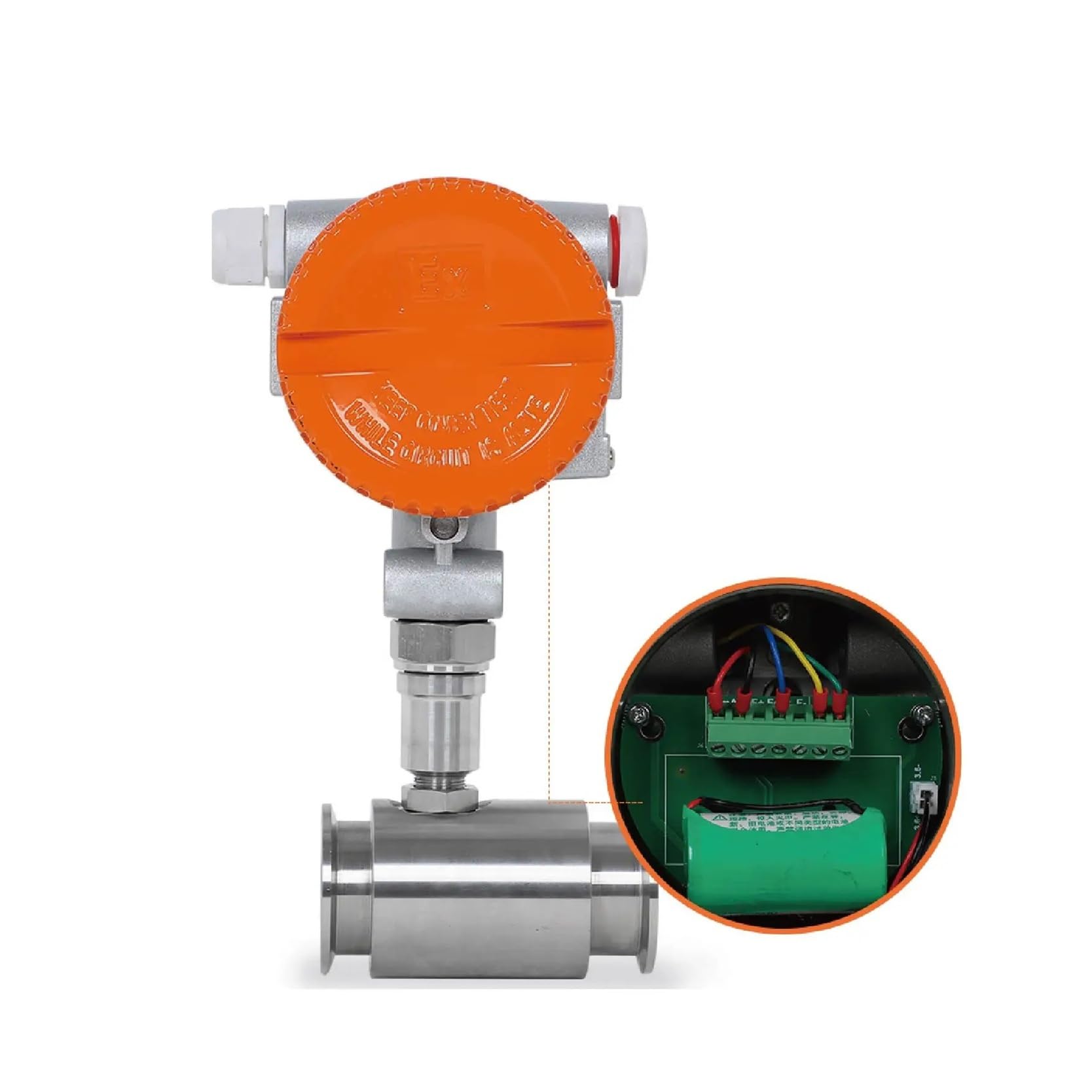 Caudalímetro electromagnético de turbina for agua líquida, diésel, gasolina y alcohol. Caudalímetro de abrazadera con pantalla LCD. Garantizar la estabilidad(DN20)