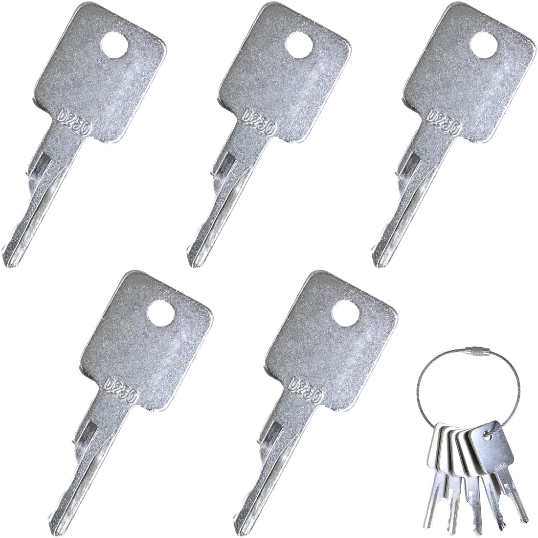 5Pcs Ignition Starter Key Set,Replacement Excavators Starter Switches, Compatible With Bobcat Agricultural Excavator Machinery,Factories,Dumper Trucks, Dozer, Roller