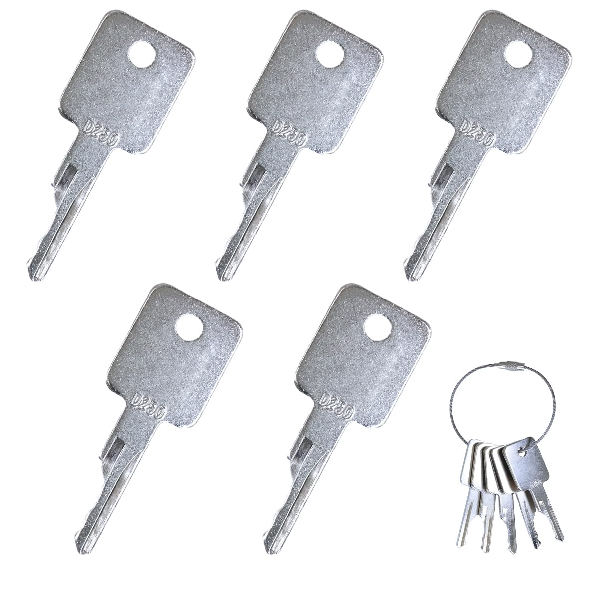 5Pcs Ignition Starter Key Set,Replacement Excavators Starter Switches, Compatible With Bobcat Agricultural Excavator Machinery,Factories,Dumper Trucks, Dozer, Roller