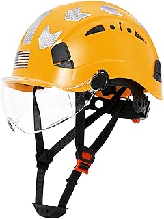AOLAMEGS Construction Safety Hard Hat - ANSI Z89.1 Type Ι OSHA Approved Safety Helmets with Chin Straps Lightweight Reflective Vented ABS Hard Hats For Men Women Industrial Workwear 6-point Suspension