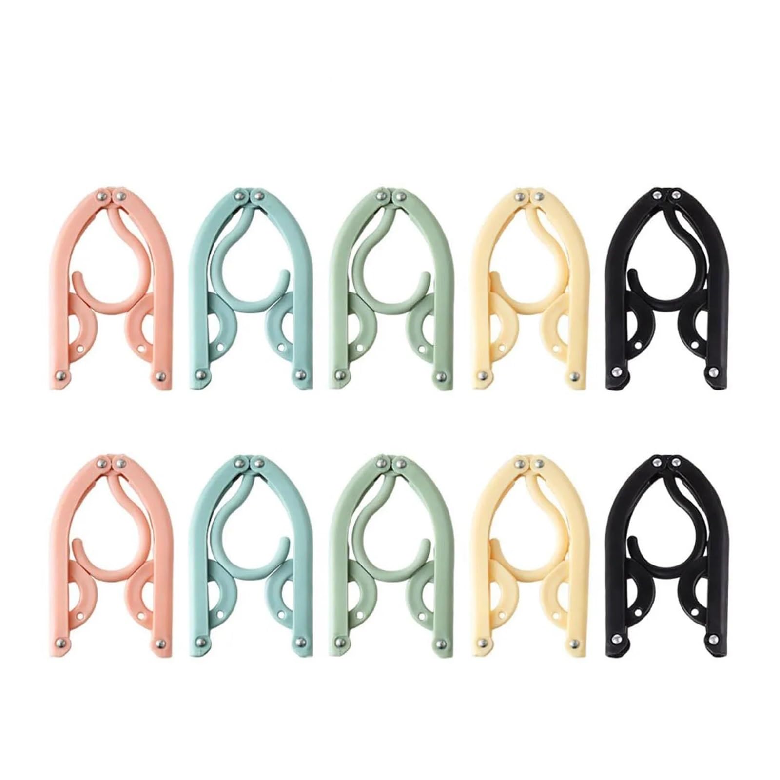 Travel Hangers Portable Foldable Travel Hanger Organizer, Plastic Clothes Hanging Rack Folding Hangers(MIX)