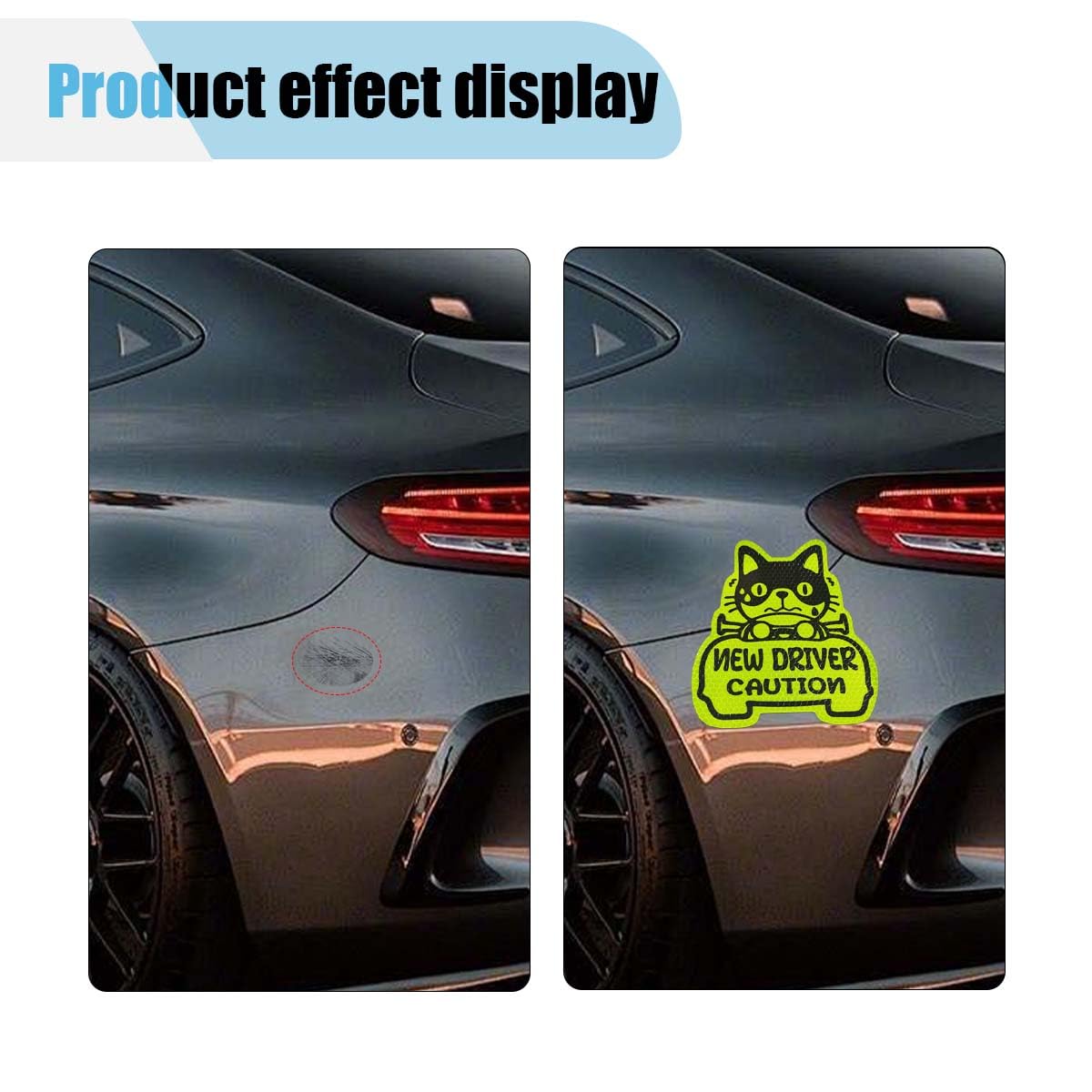 3PCS Reflective Student Driver Car Magnets Please Be Patient Keep Distance Warning Sign Cute Cartoon New Driver Decal — view 4
