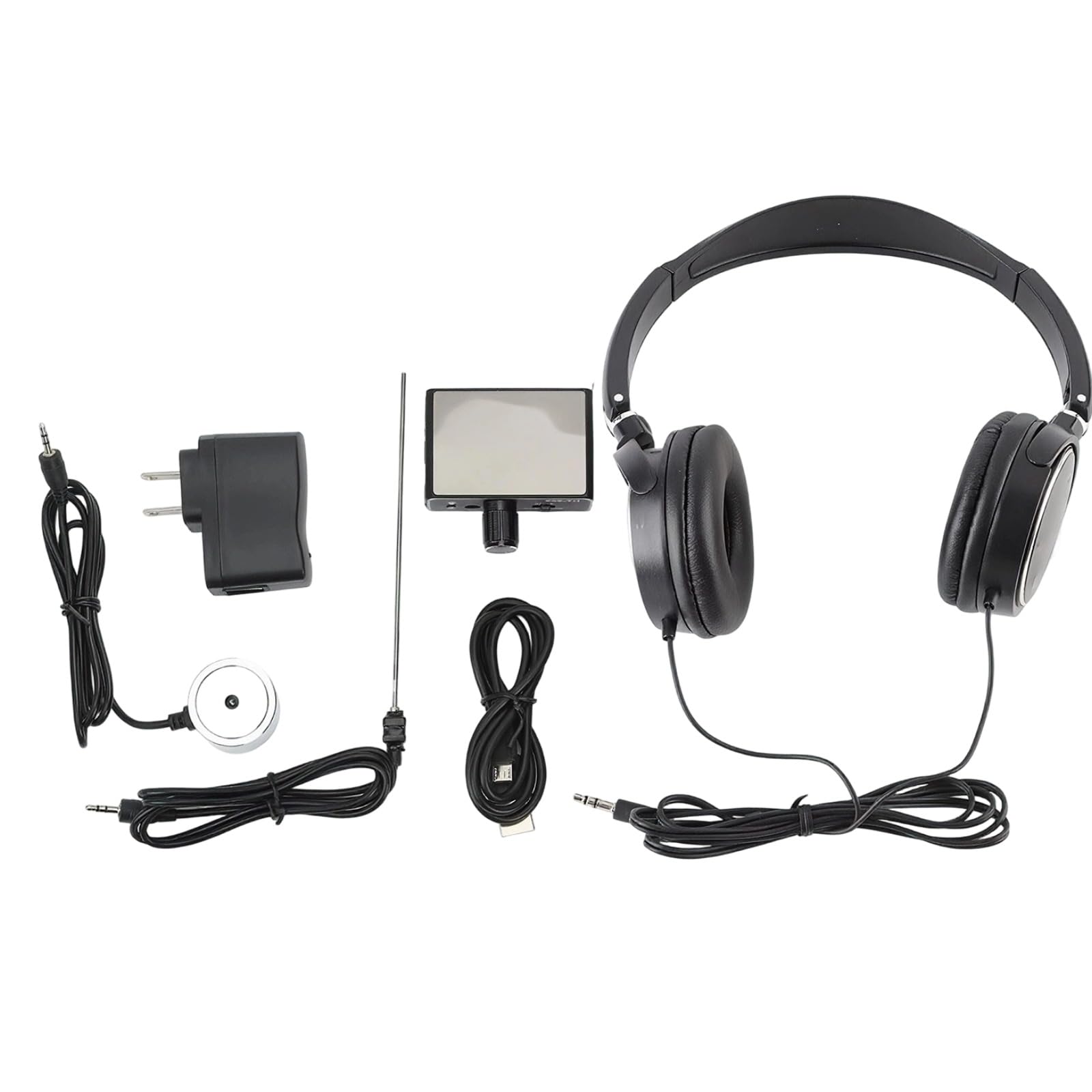 Kit detector de fugas de agua con auriculares, puntero de volumen y frecuencia ajustable, ABS y metal, incluye sondas, cargador, cable de datos, para detección de fugas de tuberías subterráneas y de