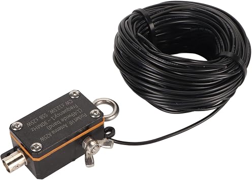 Portable HF End Fed Antenna FE8 CW SSB, 1:49 Balun, 1-30MHz Frequency, PVC Material, Withstand Power for SSB<25W, FE8<5W, CW<12.5W, Easy Installation