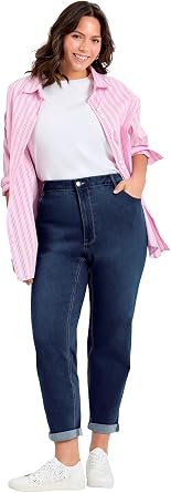 Avenue Womens Plus Size Denim Girlfriend Stretch Jean
