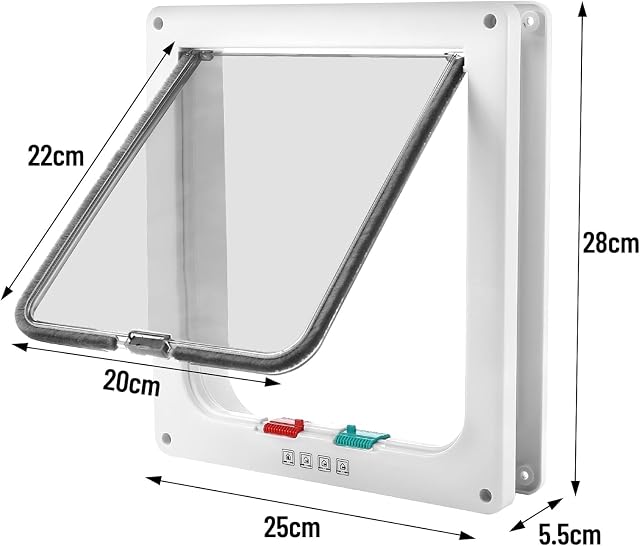 Foto 2 de 7 de Puerta para Gato 4 vías magnética, Impermeable, 28 × 25 × 5.5cm