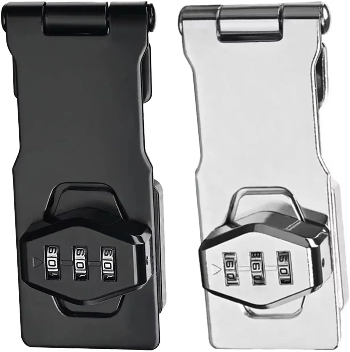 Password Hasp Locks Cabinet Door Combination Lock Door Security Slide Latch Lock for Small Doors Cabinets Door 1Pcs(5inch Silver)