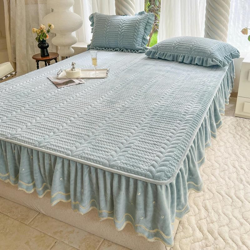 Matelas ajusté en velours de 30 cm de hauteur pour un lit élégant et confortable