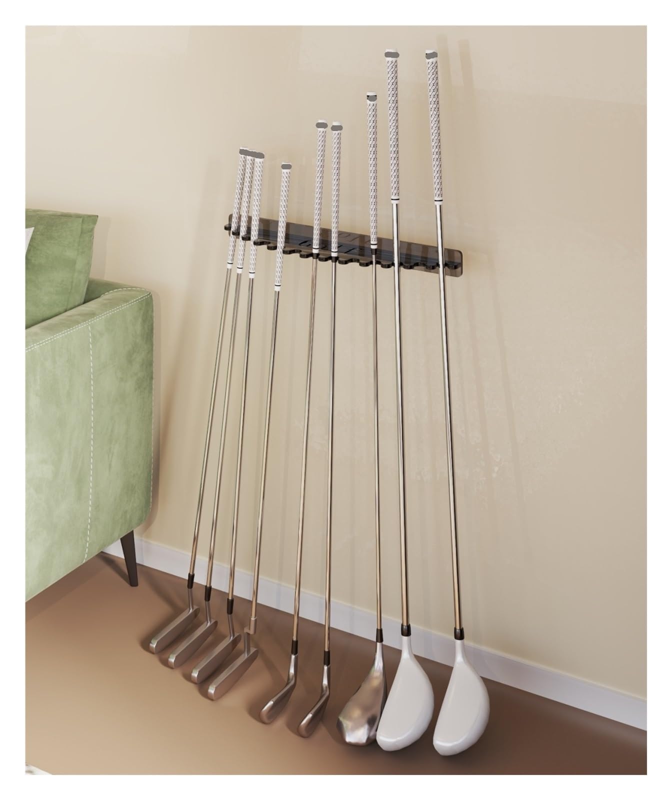 MHbdfsxz Golf Club Organizer For Indoor Outdoor Acrylic Golf Club Holder Wall Mount 13 Clubs For Display Garage Putters Golf Course Accessories