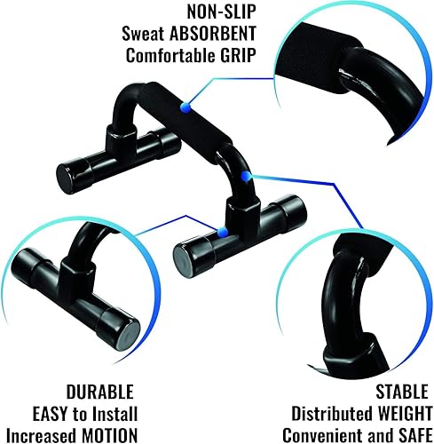 Miniatura 2 de Barra de empuje para entrenamiento de fuerza, equipo de ejercicio de gimnasio en casa, soportes de flexión con asas de agarre de espuma acolchadas,