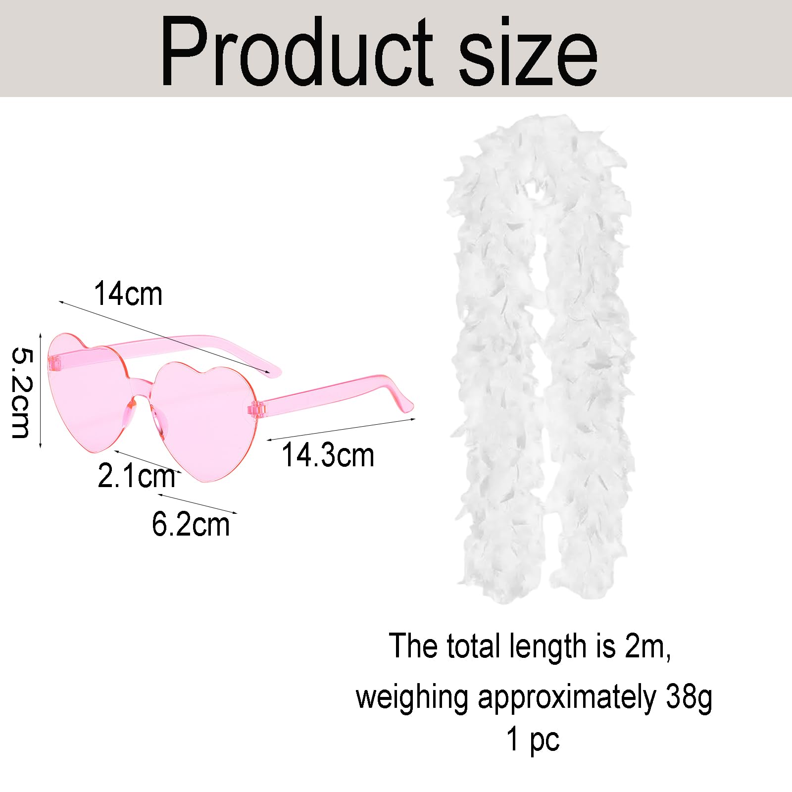 Syylqyr 3PCS White Feather Boa - Image 2
