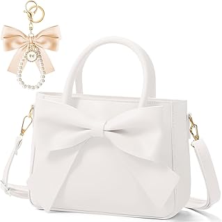 Abbylike Cute Purses for Women Christmas Gift Leather Crossbody with Bow Handbags with Adjustable Shoulder Strap