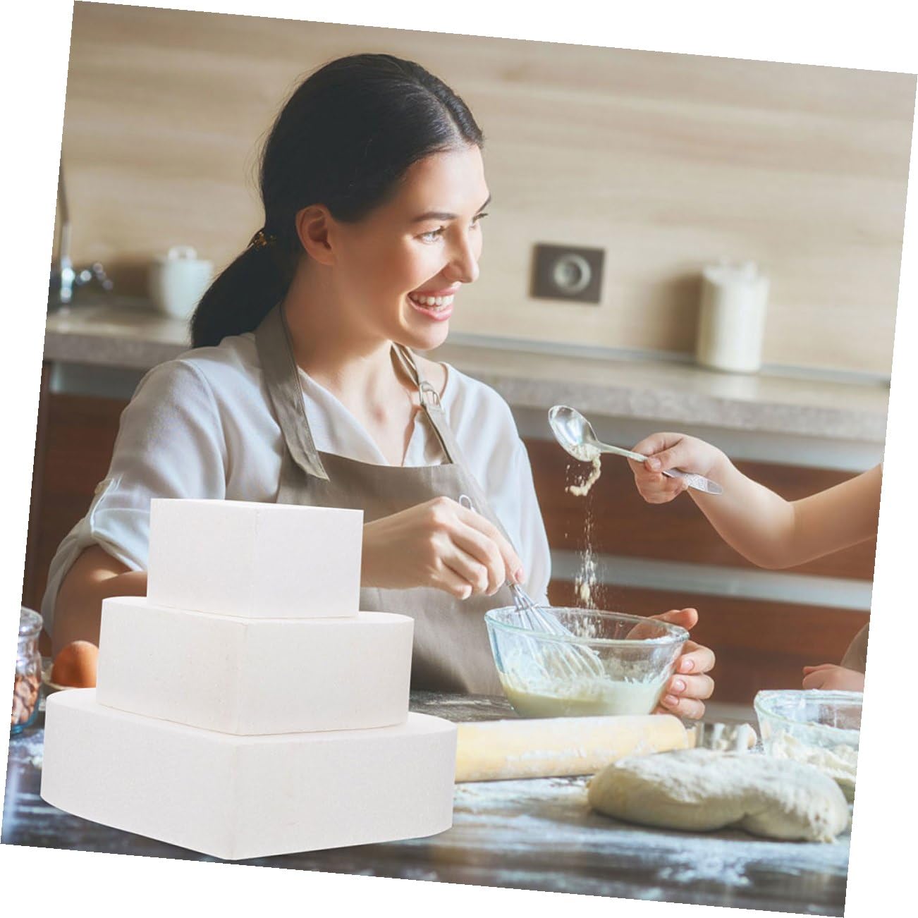 jojofuny 2 Pièces Modèle de Gâteau Cœur Mousse Forme Cœur Accessoire de Fête et Entraînement Pâtisserie Décoration Mariage Réutilisable Hauteur