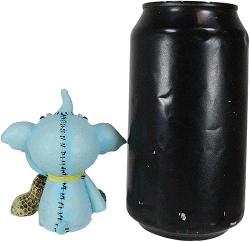 Miniatura 6 de Ebros Gift Furry Bones Elefun esqueleto de elefante azul con pajarita amarilla y figura de maní, disfraz de Furrybones con capucha, esqueletos de