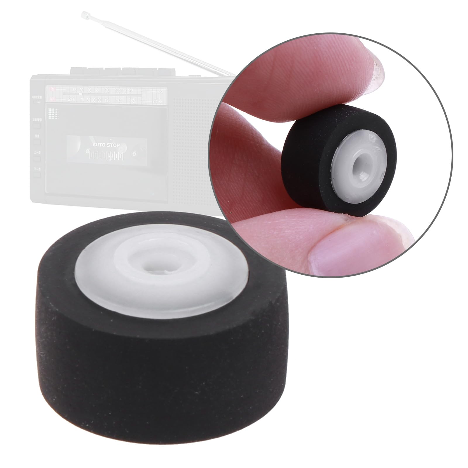 Replacement Pulley Wheel Low Noise Tape Recorder Rubber Pinch Roller Pressure Cassette Belt Pulley Rubber Coated Roller