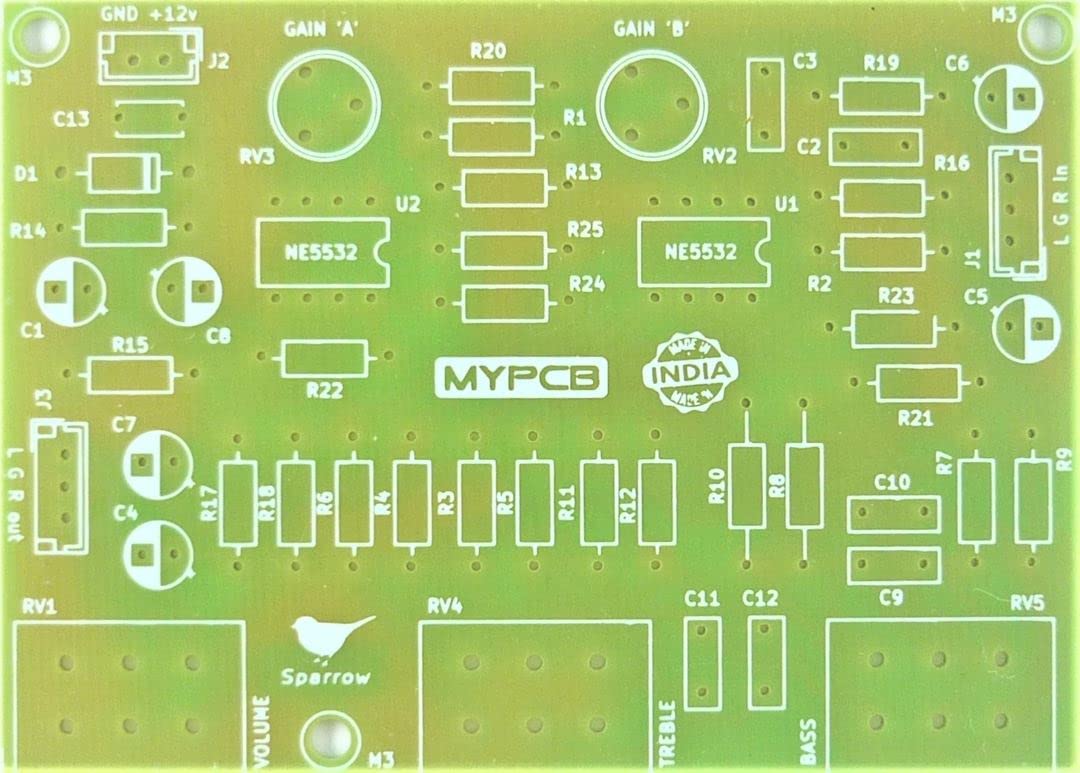 MYPCB Compact Bass Treble Board with Gain Control - PCB only