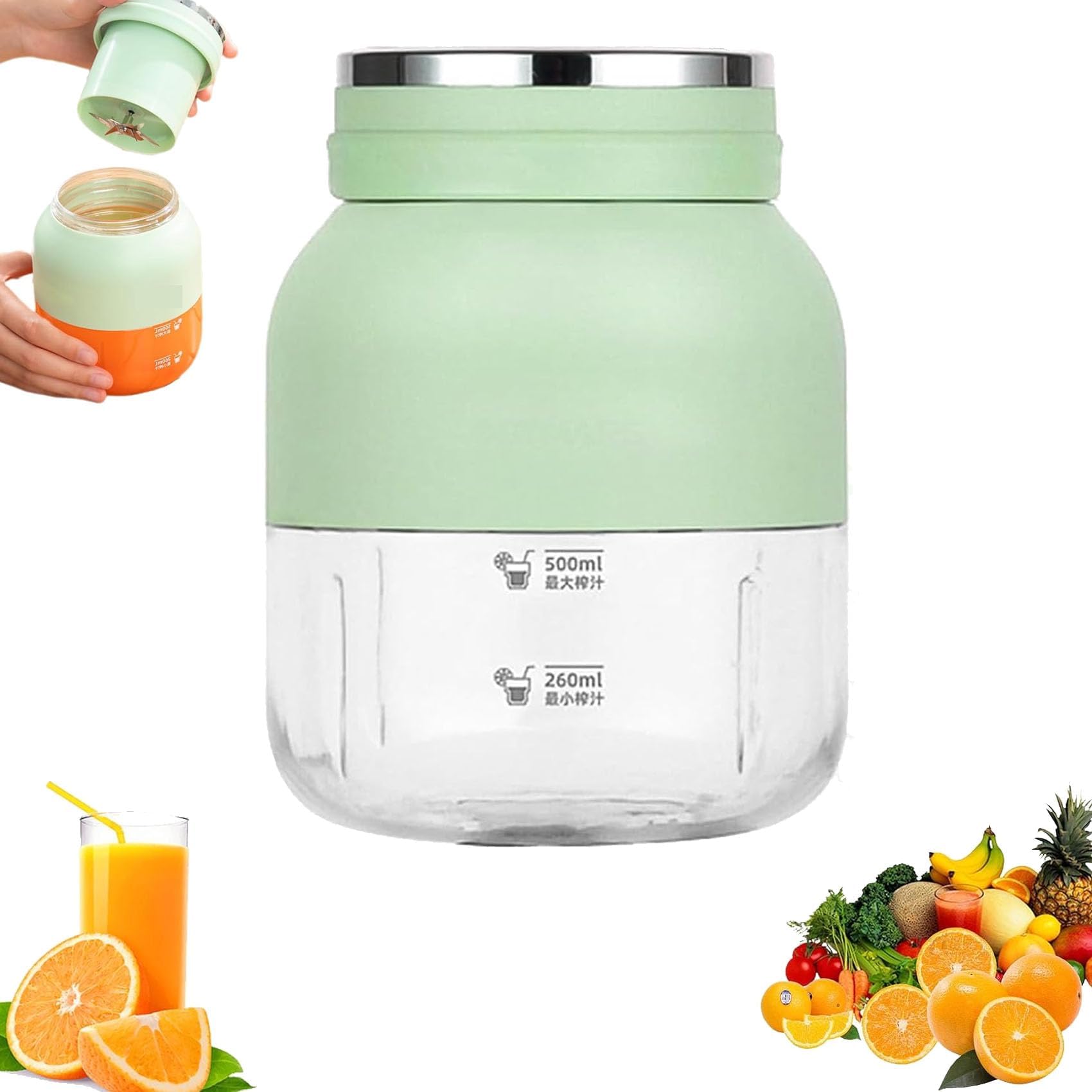 Gerrit Green Multi-Purpose Large-Capacity Juice Bottle Portable Large-Capacity Juicer Wireless Portable Juicer Fruit And Vegetable Blender