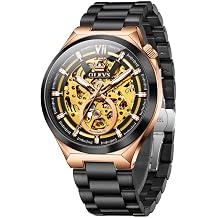 OLEVS Mens Automatic Watch Mechanical Movement, Skeleton Watch for Men