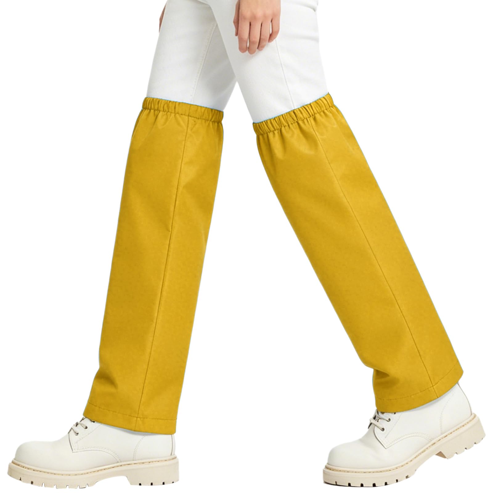 renvena Adjustable Leg Gaiters, Rainproof Leg Covers Boot Guard for Hunting,Running,Snow,Yard Work Yellow 4XL
