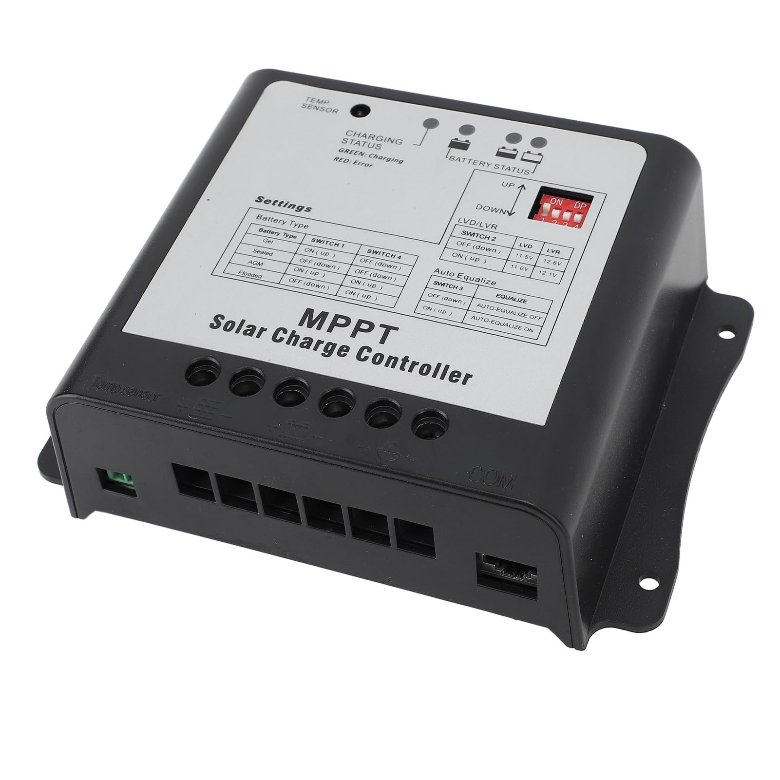 Garosa Contrôleur de Charge Solaire MPPT, Régulateur de Panneau Solaire 15 A 75 V pour Systèmes de Batterie 12 V 24 , efficacité de Suivi de 99,9 %, Charge et Décharge Complètes pour Camping-car et