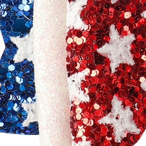 Miniatura 5 de 2 pinzas para el cabello con lazo de alegría con purpurina, 4 de julio, patrióticas con estrellas rojas, blancas y azules, pasadores para niñas y
