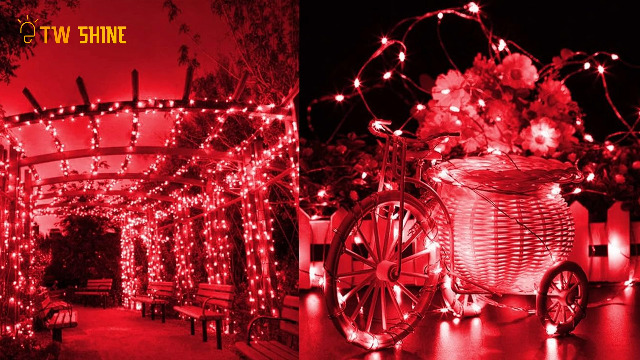 TW SHINE Red Solar String Lights Outdoor, Total 80 FT 240