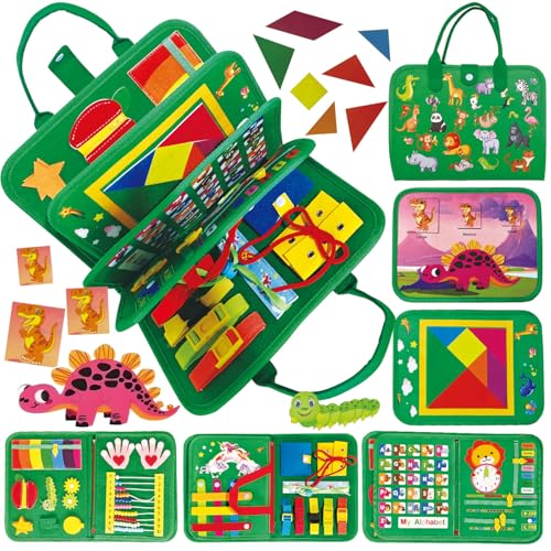 SUNXBUK Busy Board Montessori, Juguetes Educativos Niños 1 2 3 4 Años,Juguete Montessori Libro Sensorial Bebe,Tablero Sensoriales Tablero Actividades Regalos para Niños Cumpleaños Navidad