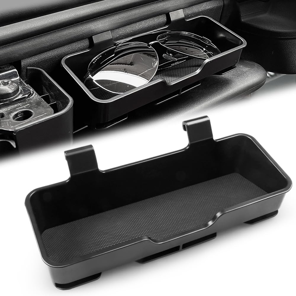 Sunglass Holder Compatible with 2021-2026 New Ford Bronco 2/4 Door, Sunglasses Glasses Holder, Sun Visor Glasses Box Card Storage Organizer, Bronco Interior Accessories 1 Pack Black
