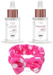 Kit Peeling Facial Profissional – Hydra Peel XR 30 g + Mandelic Peel 10% 30 g + Faixa Pelúcia para Cabelo