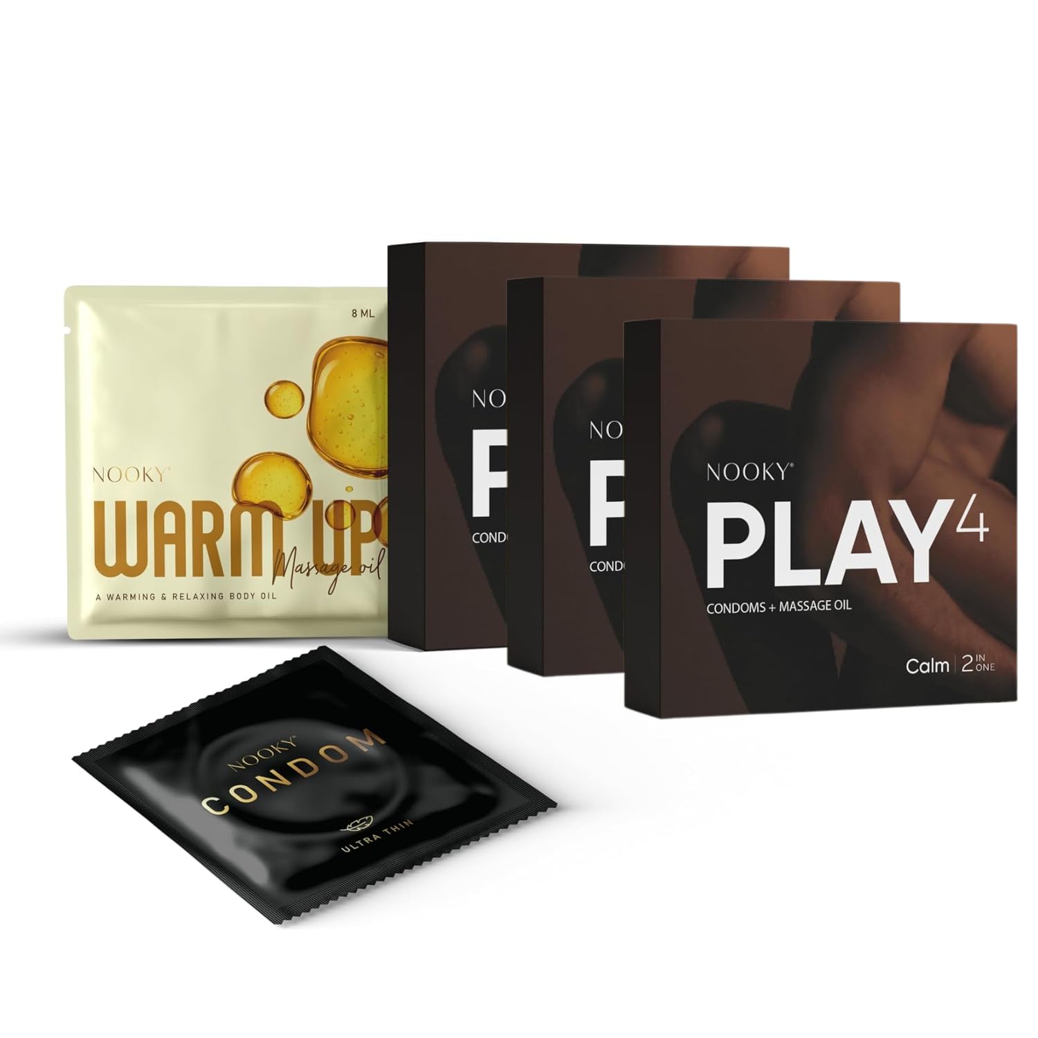 Nooky Calm 2-in-1 Ultra Thin Condom Kit | Aromatic Massage Oil + Ultra Thin Condoms Pack of 3 | Smooth & Intimate Wellness Combo for Couples-image-26