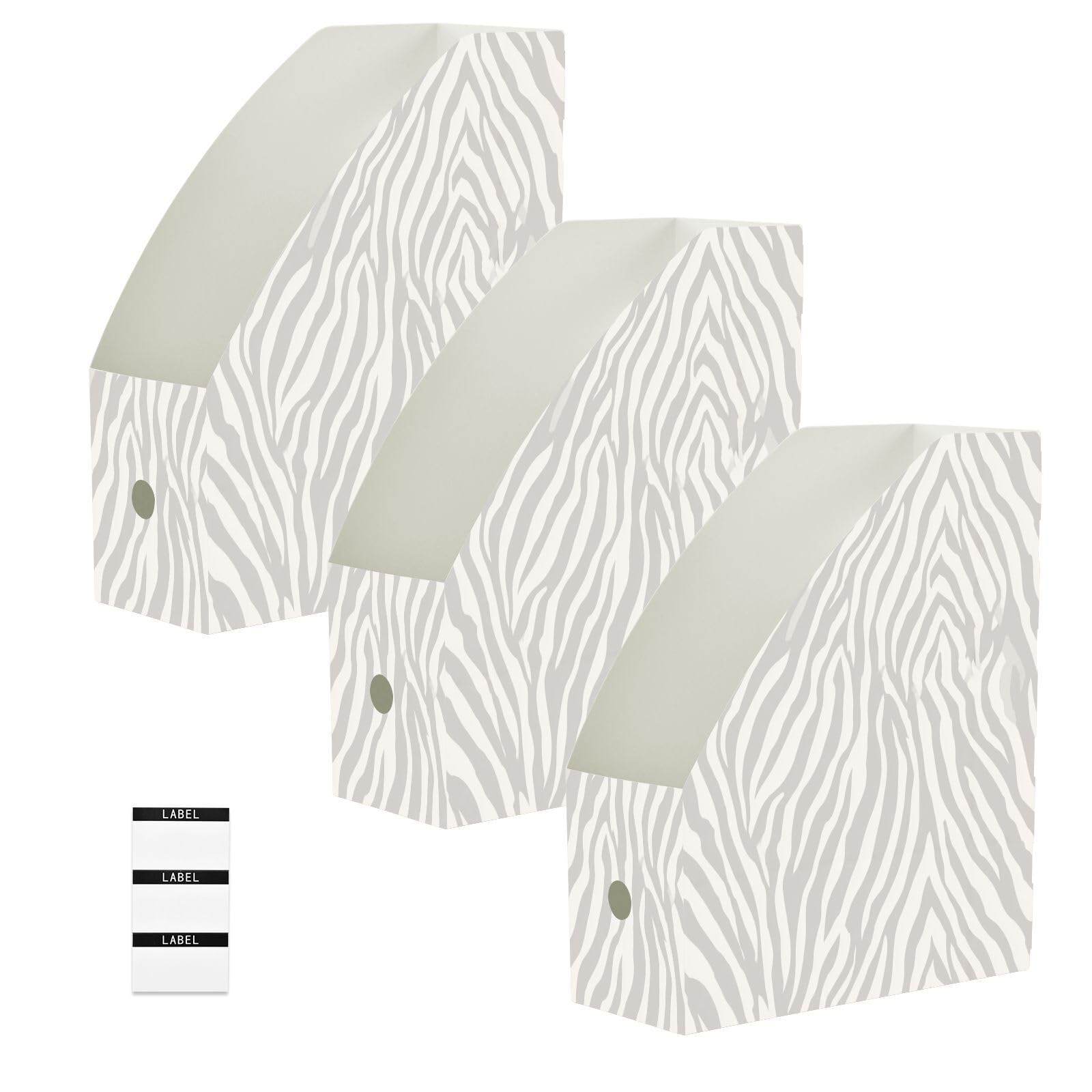 Classeurs pliables pour magazines lot de 6 organiseurs de bureau pastel motifs zèbres 23x31 cm