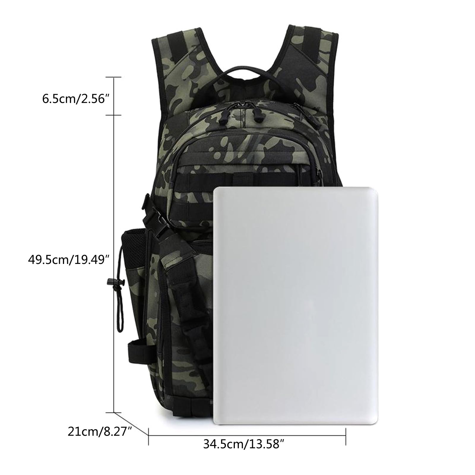 Angelrucksack mit großer Kapazität, Taktische Camping Reise Schultertasche für Outdoor Camping und Wanderausrüstung
