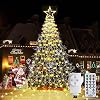 Led-lichtgordijn, lichtketting, sterren, 344 leds, warmwit, decoratie, 8 modi, waterdicht, voor binnen en buiten, Kerstmis, feest, bruiloft, tuin, balkon