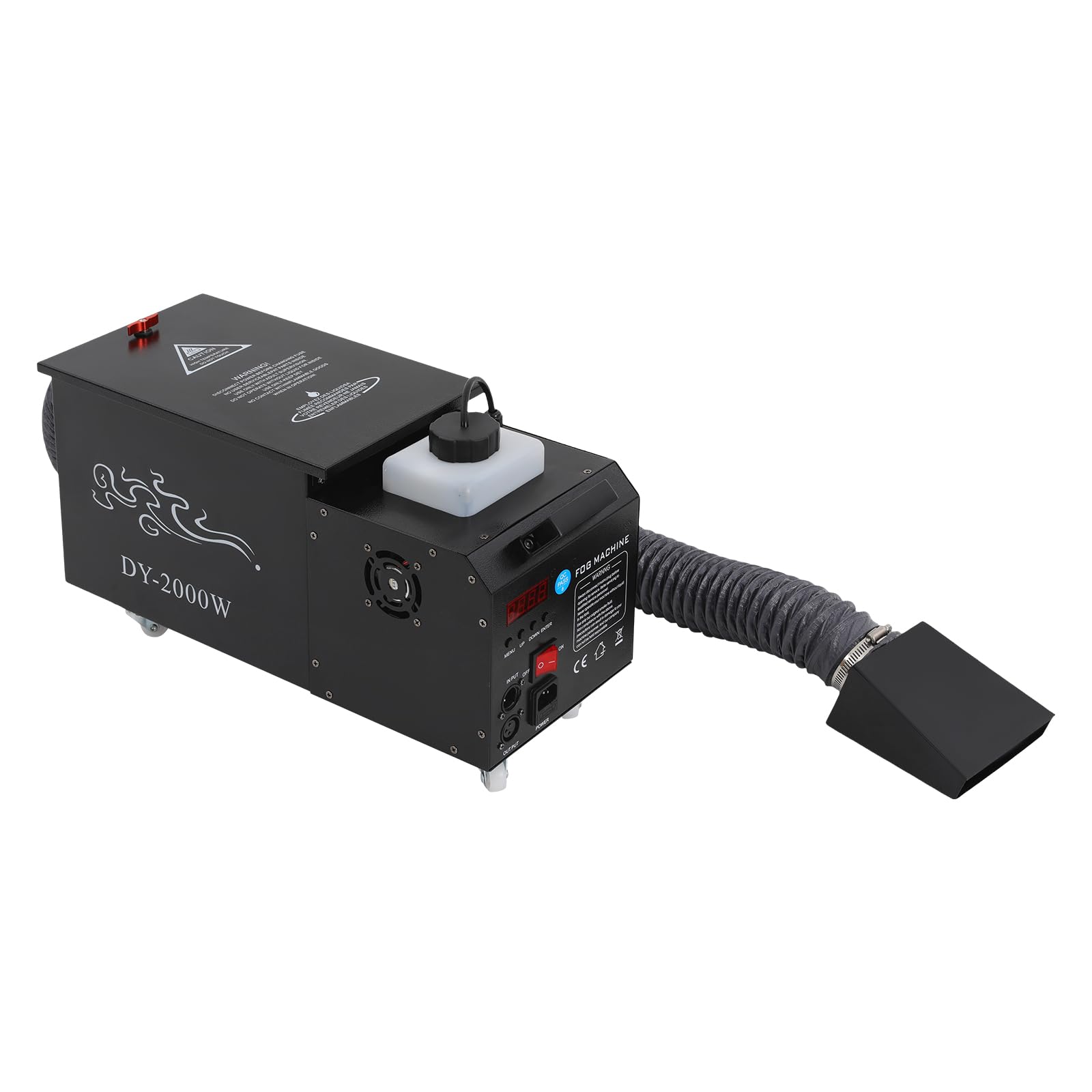 Machine à fumée 2000 W, machine à brume à base d'eau avec tuyau, réservoir d'eau de 5 l et réservoir d'huile de 1,5 l pour spectacles sur scène, bars, KTV, mariages, fêtes