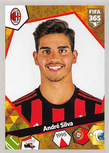 2017-18 Panini FIFA 365 Stickers Europe Soccer #E58 Andre Silva AC Milan Official Smaller Than Trading Card Sized Album Sticker in Raw (NM or