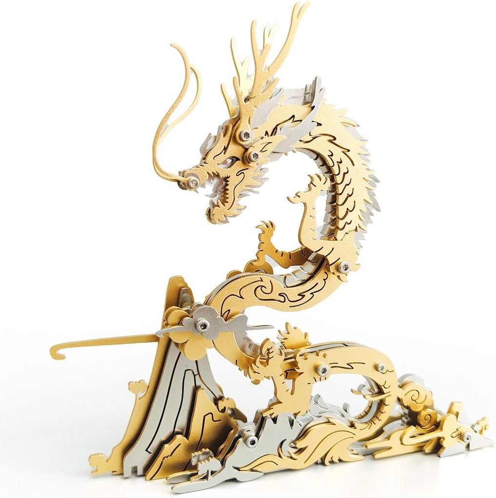 Puzzle metalowe 3D dla dorosłych, mechaniczny metalowy model smoka zestaw do rękodzieła, łamigłówki DIY Home Decor, prezenty dla dorosłych 92 szt.