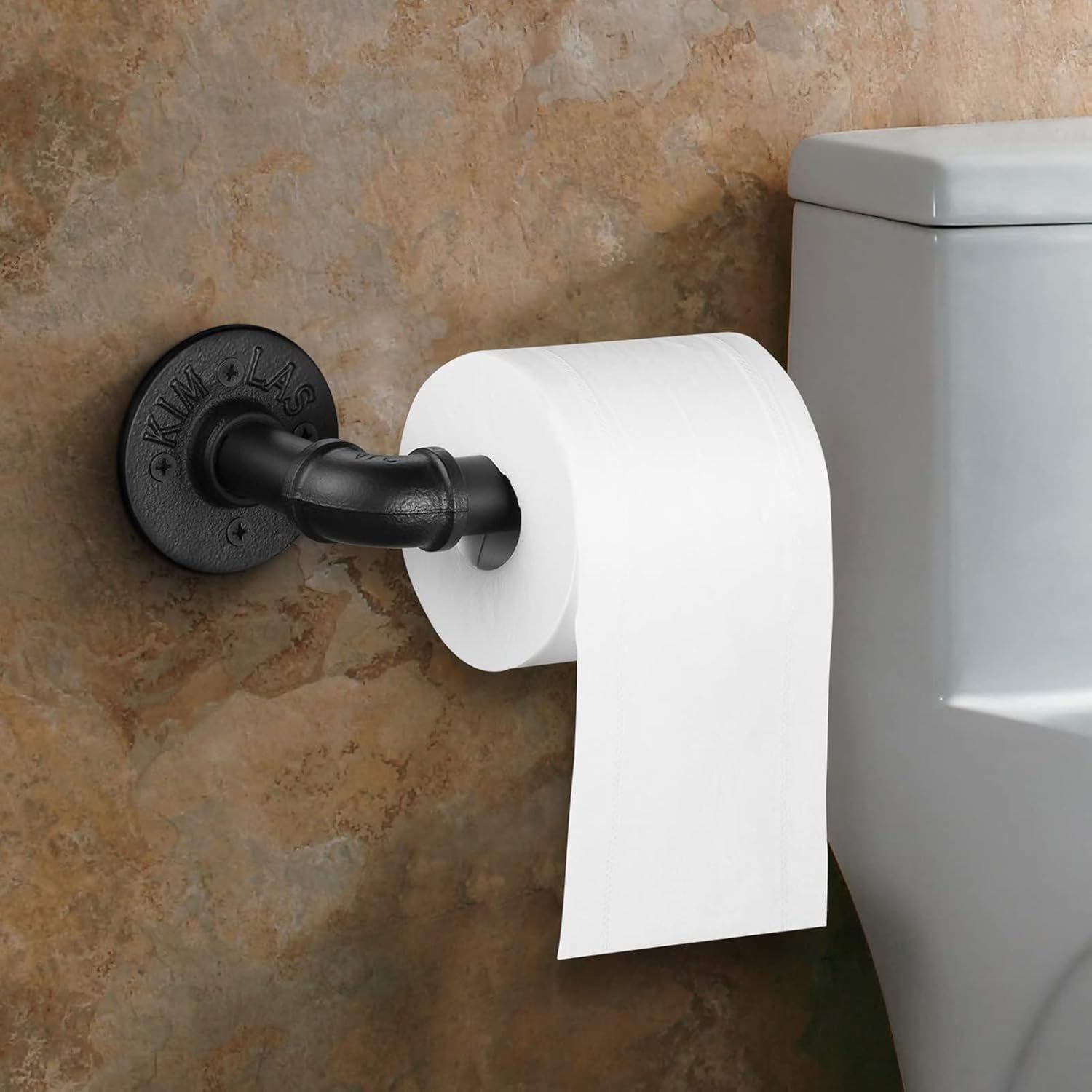 DCFV Vintage Style Toilet Paper Holder, Industrial Iron Pipe Roll Tissue Holder Towel Racks, Wall Mount Toilet Tissue Paper Holder for Bathroom, Bedroom, Kitchen