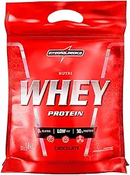 Integralmédica - Nutri Whey Protein Chocolate - Suplemento Alimentar Hipercalórico, Ganho Muscular e Recuperação Pós-Treino - Fonte de Proteínas e Carboidratos - Pouch 1,8kg - Super Mass Gainer