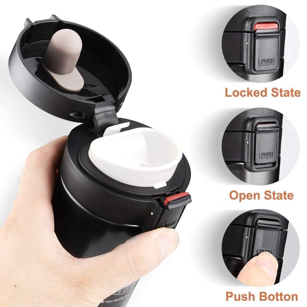 Z-ZERONTE Coffee Mug Double Wall Stainless Steel Tumbler Vacuum Flask Bottle Thermo Tea Mug Travel Mug 300ML Mesh Filter,Keeps Drinks 8 Hrs Hot & 14 Hours Cold for Ideal Gifting Multicolour- Pack of 1 1