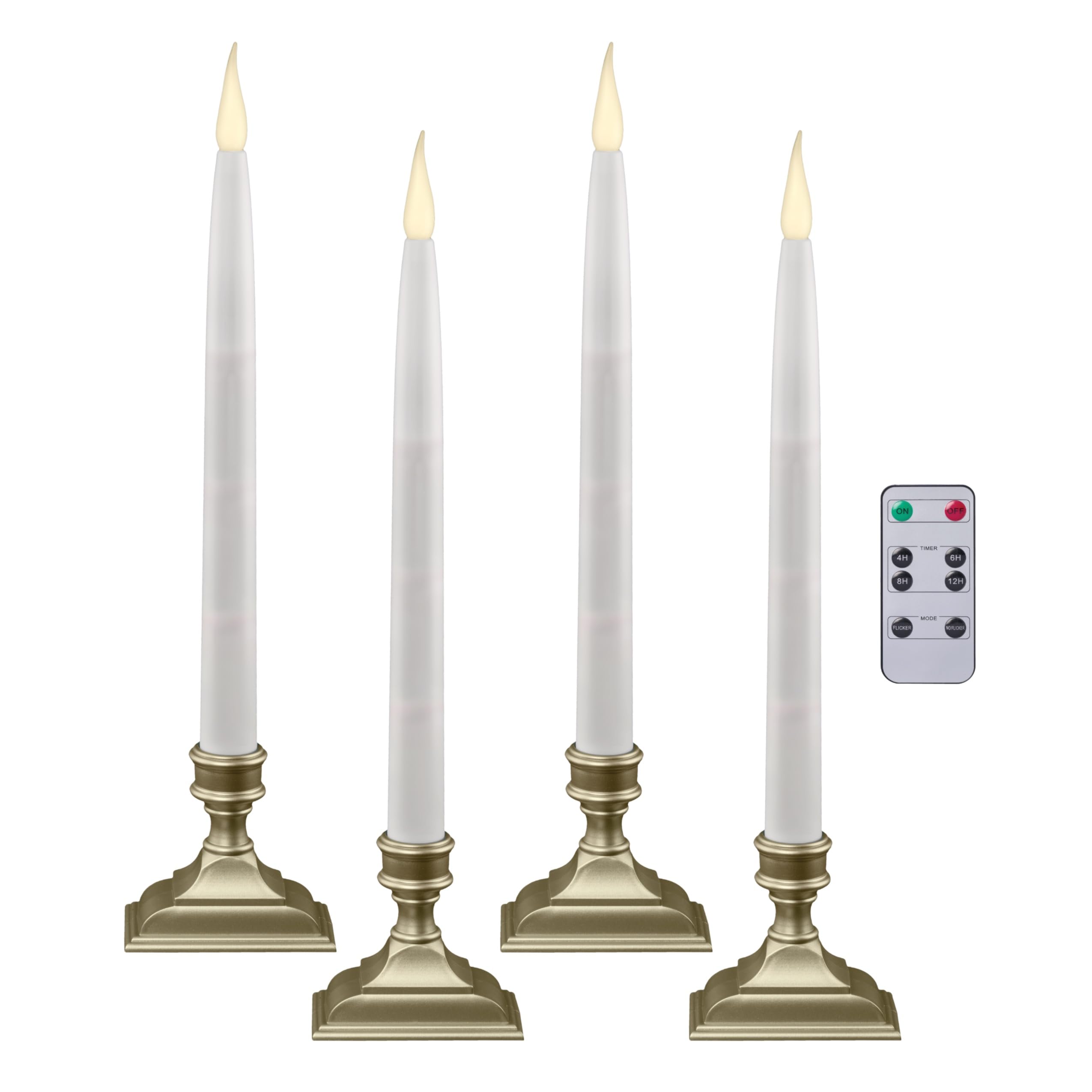 Xodus Innovations FRC1660P-4 13 Inch Battery Operated Remote Controlled Translucent White Flameless Candle with Timer and Realistic Flicker
