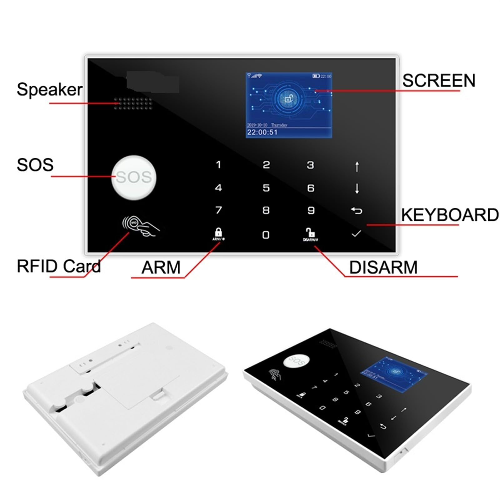 de alarma seguridad for el hogar 4G, Tuya, GSM, antirrobo, Control aplicación, soporte trabajo, Sensor inalámbrico y cableado 433MHz Para casa y garaje(Set 8)